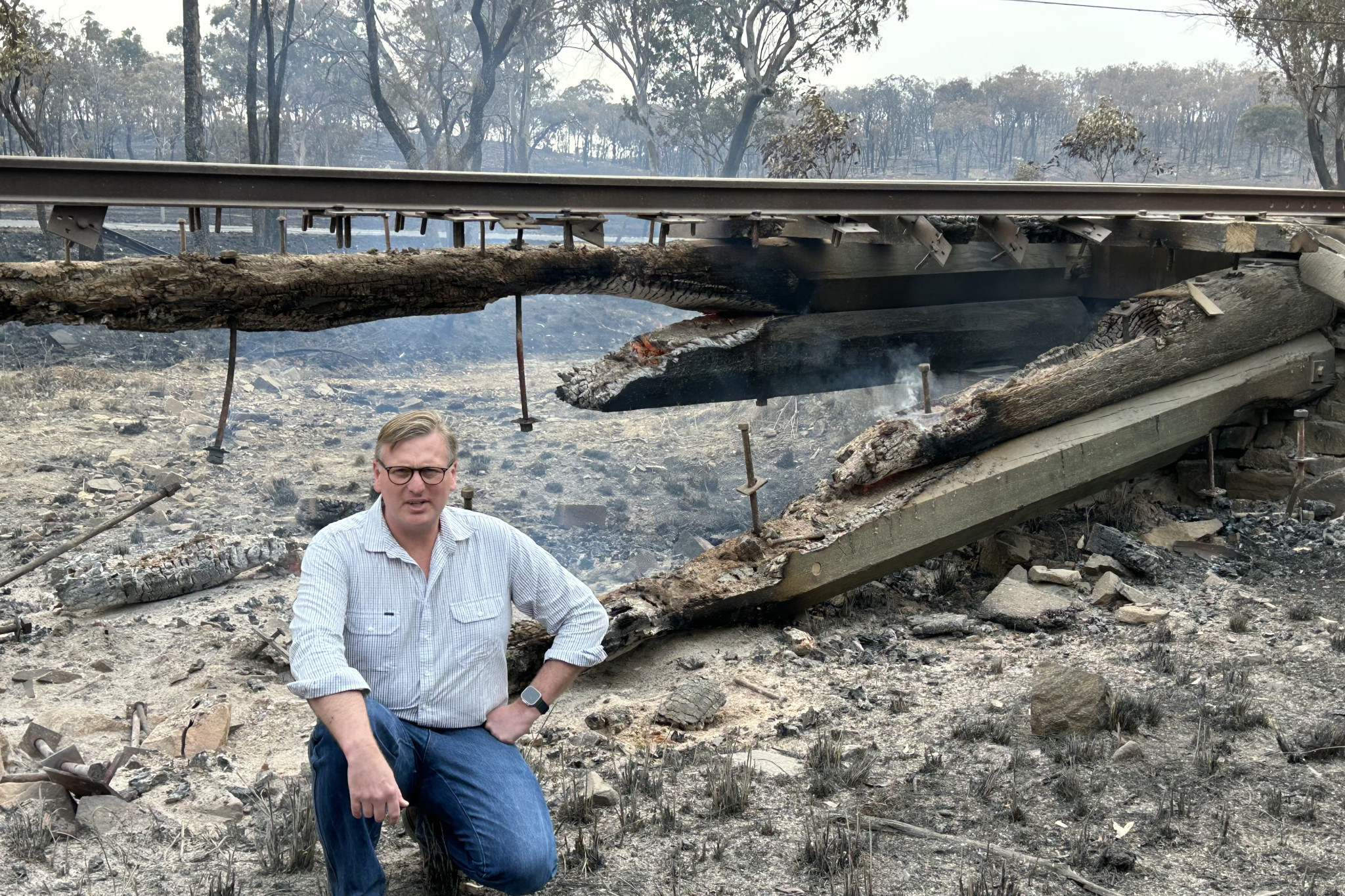 Southern Downs MP James Lister, who visited Wallangarra after the most recent fires, is the incumbent in the October 26 election.