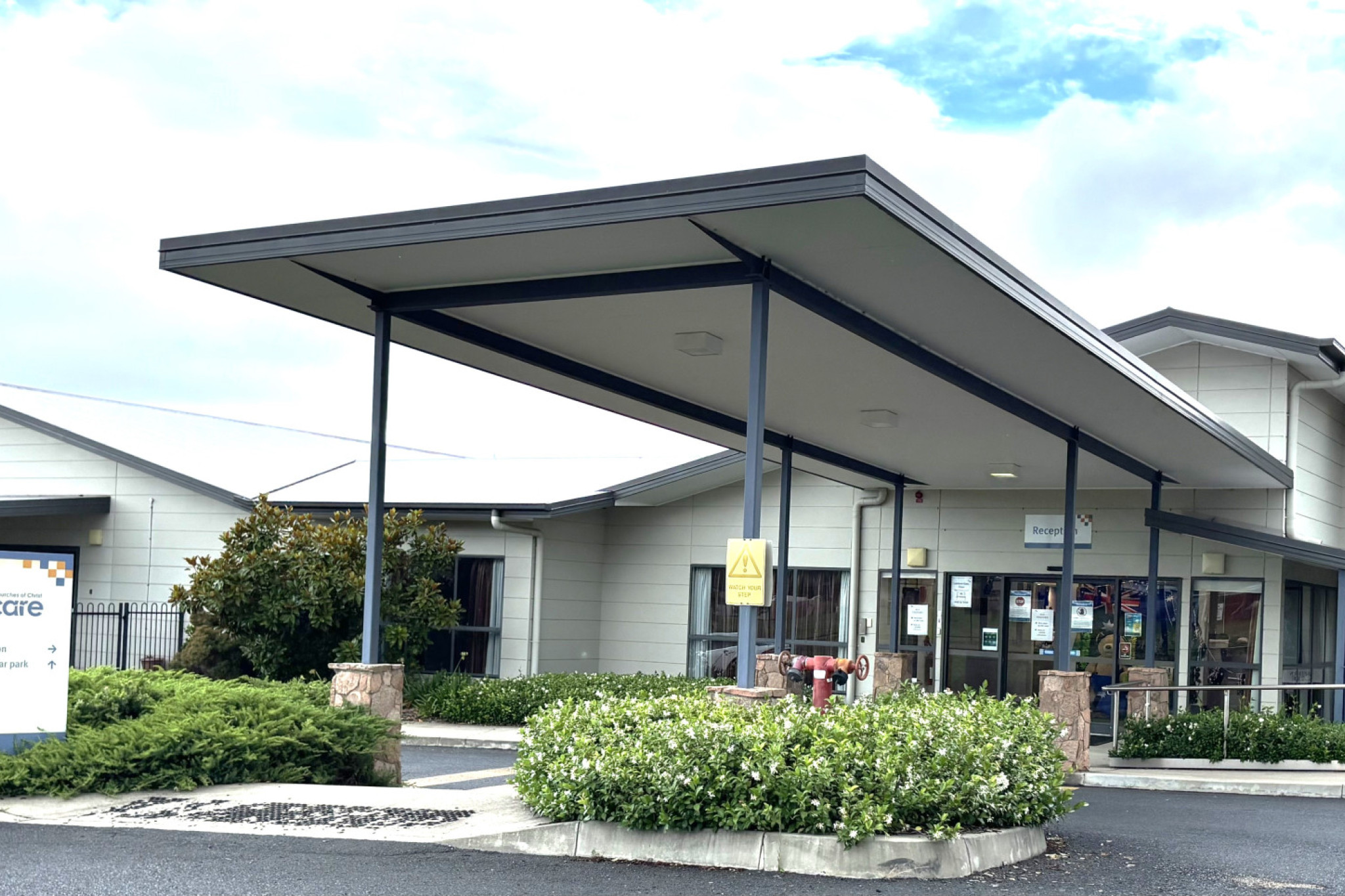 The main entry to the Churches of Christ Residential Aged Care facility in Alice Street, Stanthorpe. Photo Selina Venier.