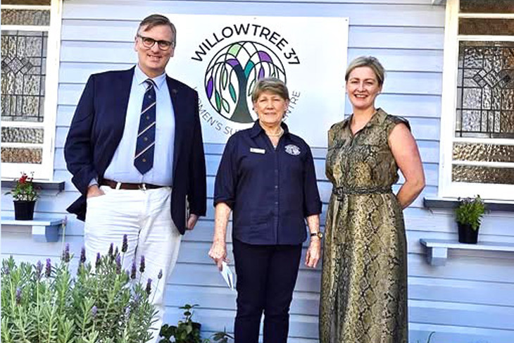 James Lister MP with WillowTree37 President Jillian Bockman (centre) and the Honourable Amanda Camm MP, Minister for Families, Seniors and Disability Services and Minister for Child Safety and the Prevention of Domestic and Family Violence in April.