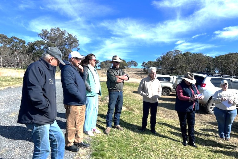Tenterfield residents gather on Neagles Lane to question council's decision on recent development application. Photo supplied.