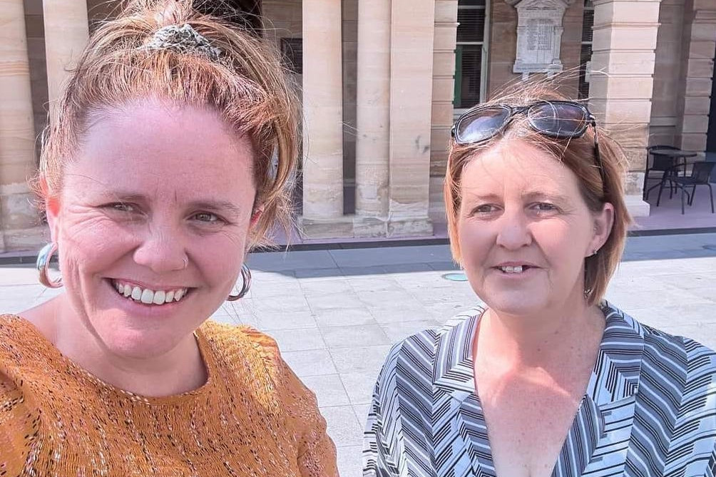 Warwick Chamber of Commerce's Teilah Mckelvey (left) and Stanthorpe and Granite Belt Chamber of Commerce secretary, Rikki-Lee Chislett. Photo: Facebook.