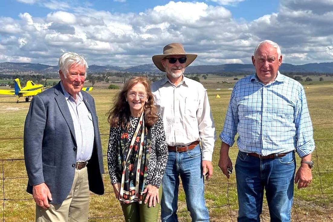 FOTA committee members welcome local MP. From L-R: Ralph Manser, MP Janelle Saffin, Rob Evans and Barry Bicknell. Photo supplied.