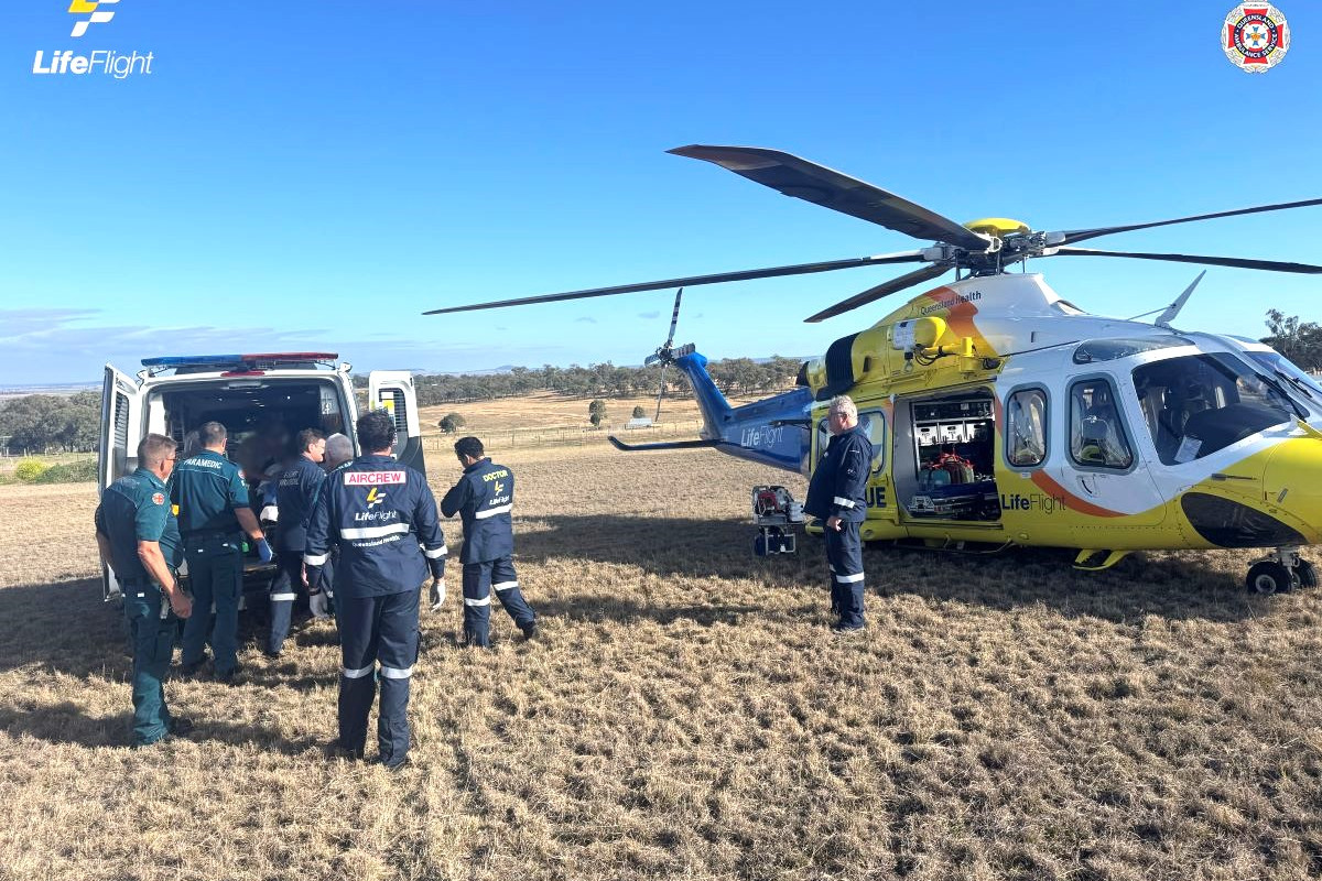 LifeFlight evacuates the woman to hospital. Credit: LifeFlight.