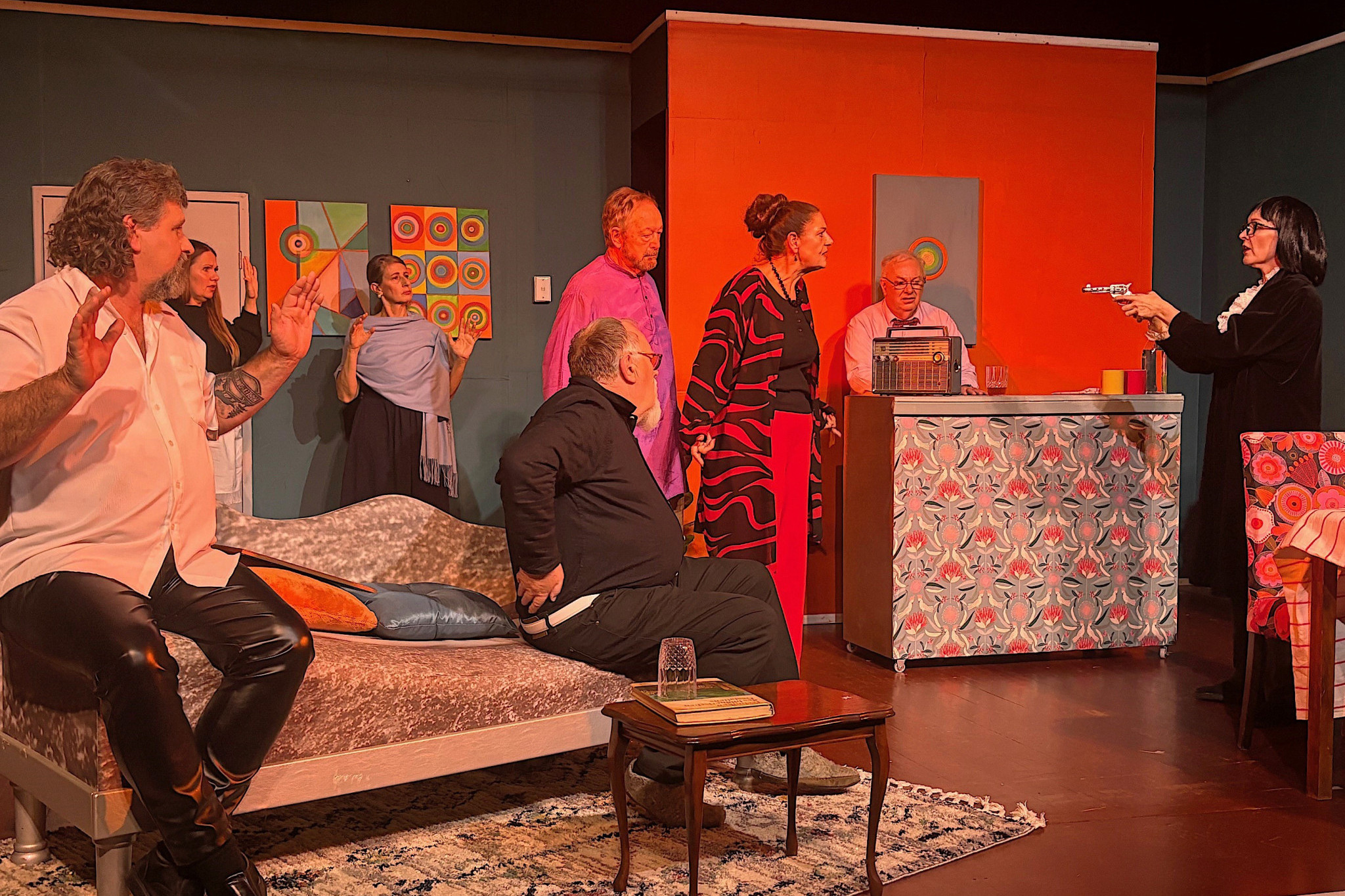 A critical moment of the play when "Emma" (played by Vanessa Boulton, pictured far right) took everyone by surprise.