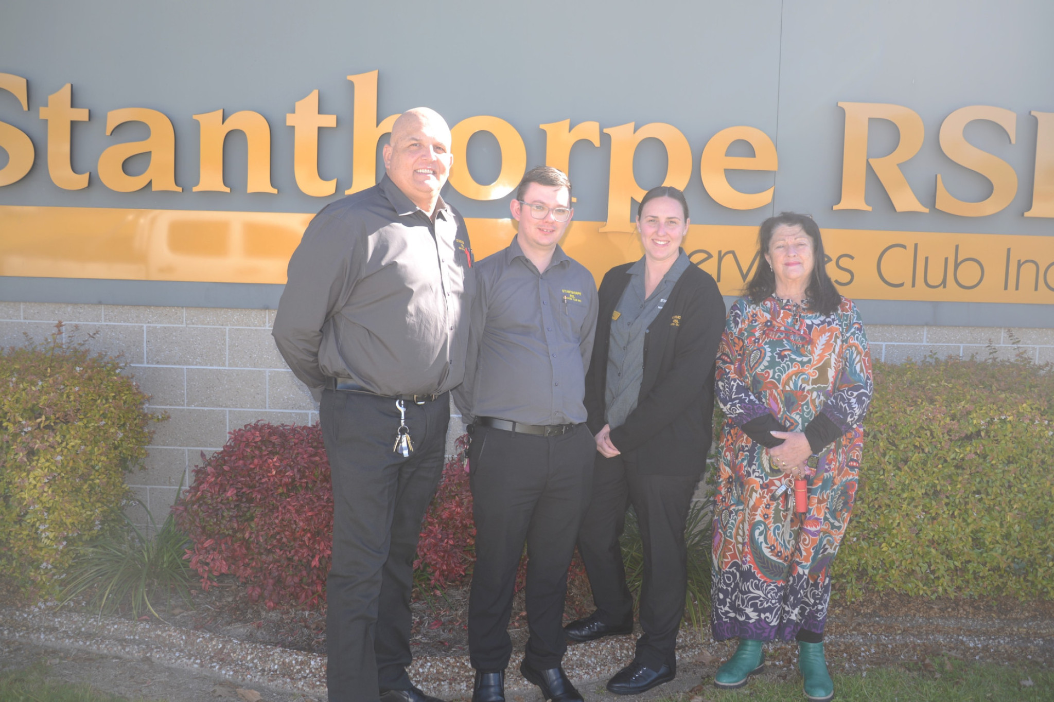 Stanthorpe RSL secretary manager Glenn Boston (left), operations manager Stephen Bowen, bar manager Emma Thompson and Debbie Wilmot will be part of the new Stanthorpe RSL Club/Town and Country Journal Junior Sports Star of the Year awards. Photo: Gerard Walsh