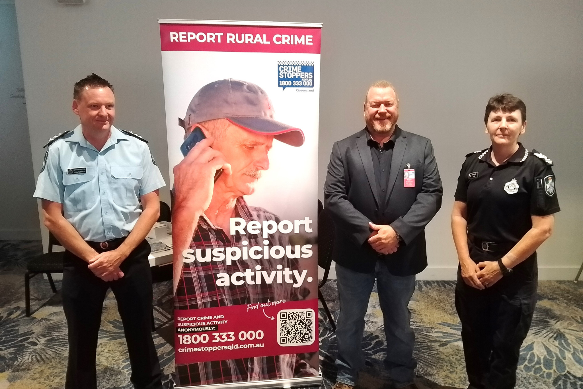 At the breakfast of acknowledgement last week was (from left) Acting Inspector Gerard Brady, Andrew Jones, and Sergeant Lisa Self.